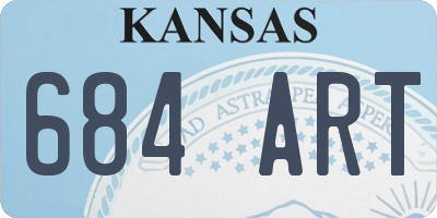 KS license plate 684ART