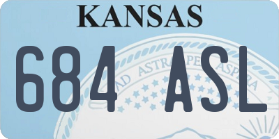 KS license plate 684ASL