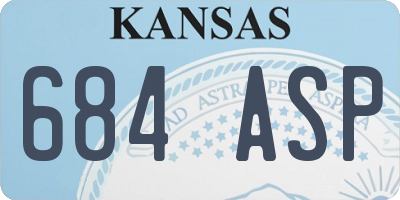 KS license plate 684ASP