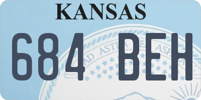 KS license plate 684BEH