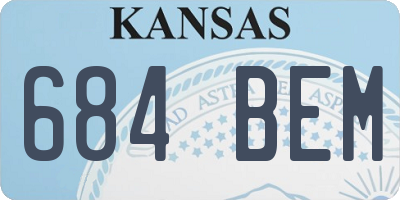 KS license plate 684BEM