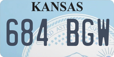 KS license plate 684BGW