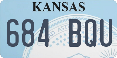 KS license plate 684BQU