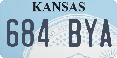 KS license plate 684BYA