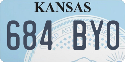 KS license plate 684BYO