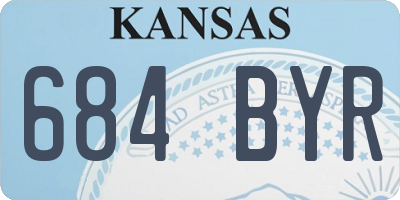 KS license plate 684BYR