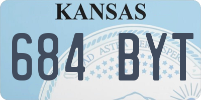 KS license plate 684BYT