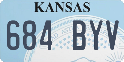 KS license plate 684BYV