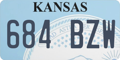 KS license plate 684BZW