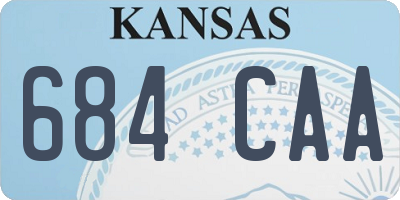 KS license plate 684CAA