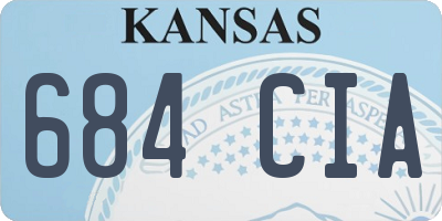KS license plate 684CIA