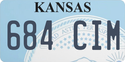 KS license plate 684CIM