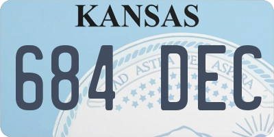 KS license plate 684DEC