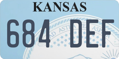 KS license plate 684DEF