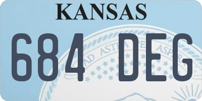 KS license plate 684DEG