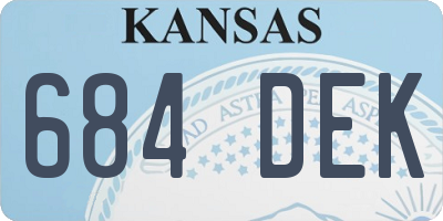 KS license plate 684DEK