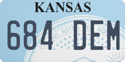 KS license plate 684DEM