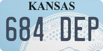 KS license plate 684DEP