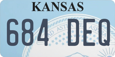 KS license plate 684DEQ