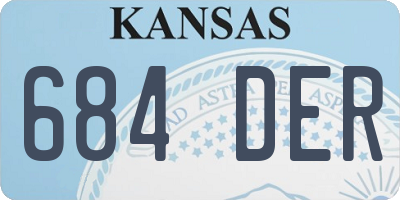 KS license plate 684DER
