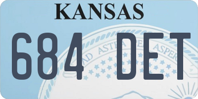 KS license plate 684DET