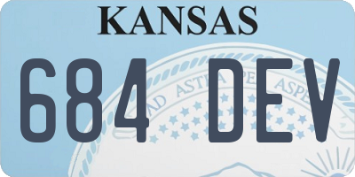KS license plate 684DEV