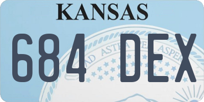 KS license plate 684DEX