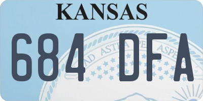 KS license plate 684DFA