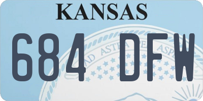 KS license plate 684DFW