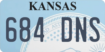 KS license plate 684DNS