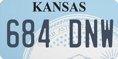 KS license plate 684DNW