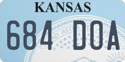 KS license plate 684DOA