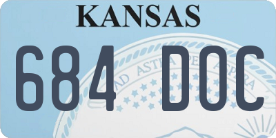 KS license plate 684DOC