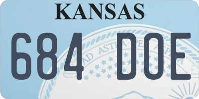 KS license plate 684DOE