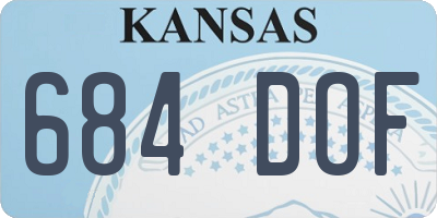 KS license plate 684DOF