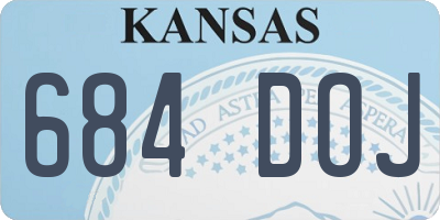 KS license plate 684DOJ
