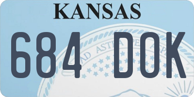 KS license plate 684DOK