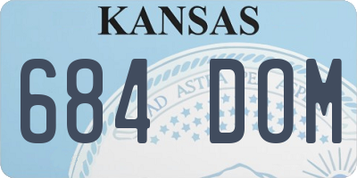 KS license plate 684DOM