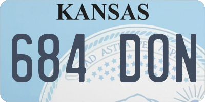 KS license plate 684DON