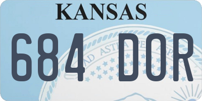 KS license plate 684DOR