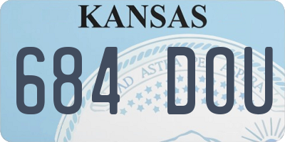 KS license plate 684DOU