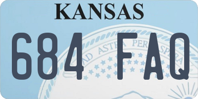 KS license plate 684FAQ