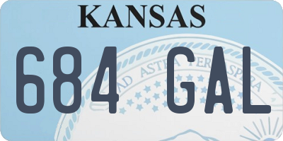 KS license plate 684GAL