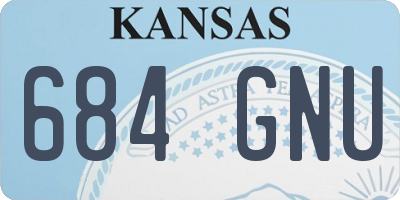 KS license plate 684GNU