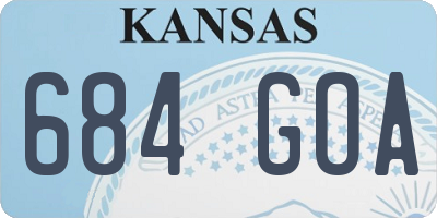 KS license plate 684GOA
