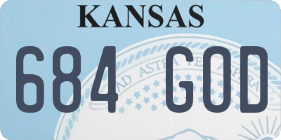 KS license plate 684GOD