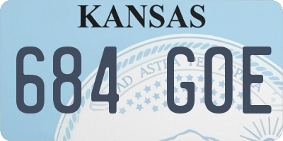 KS license plate 684GOE