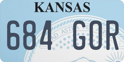KS license plate 684GOR