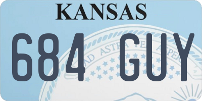 KS license plate 684GUY