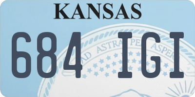 KS license plate 684IGI